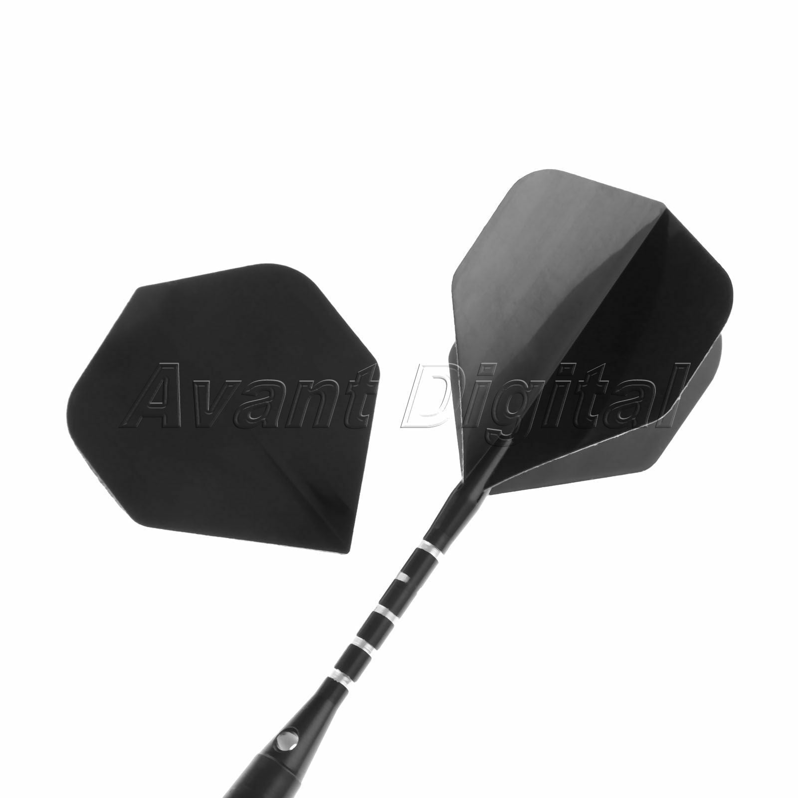 Pure Black Darts Flight Fin Tail High Quality Pvc Dart Accessory Pack Of 30