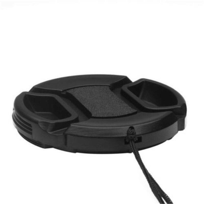 52mm Front Lens Cap Center Snap Lens Caps-Replacement Black For DSLR Camera - US