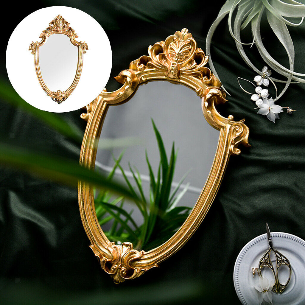 Golden Makeup Mirror Dresser Hanging Dressing Mirrors Supplies Photo Props