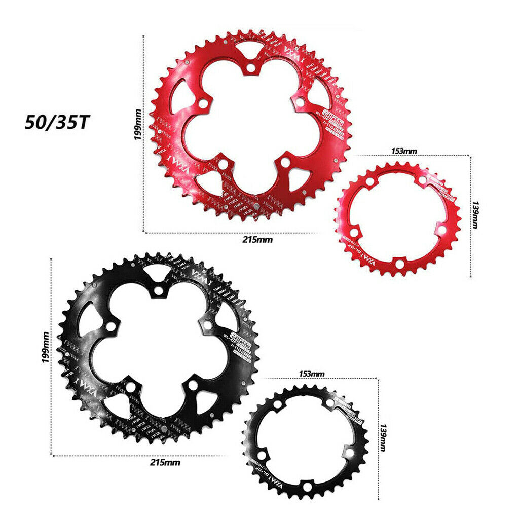 Bike Chainring  35T/50T 110 BCD 9-11 Speed Chain Ring Chainwheel Red 35T