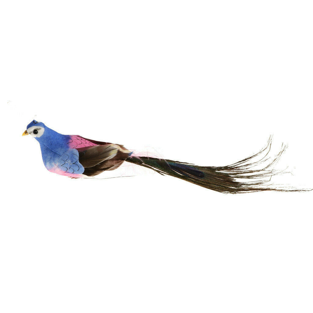 Set of 1 Feathered Artificial Peacock Garden Art Decor Tree Decoration