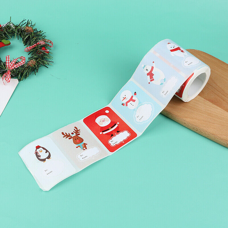250pcs/Roll 6 Designs Adhesive Christmas Gift Name Tags Xmas Stickers PresenBDA