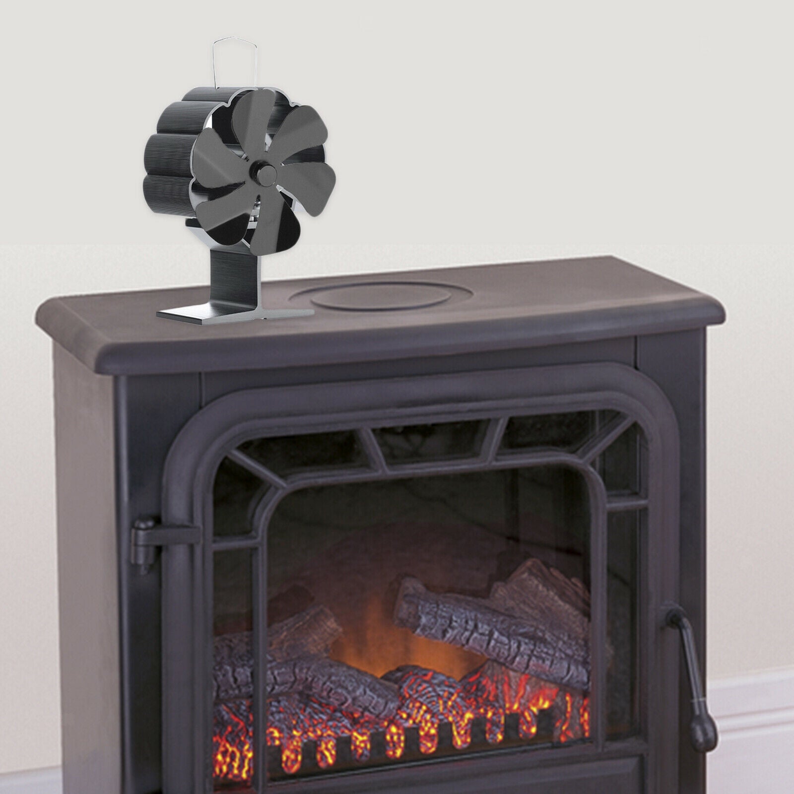 6 Blades Heat Powered Wood Stove Fan for Wood/Log Burner/Fireplace