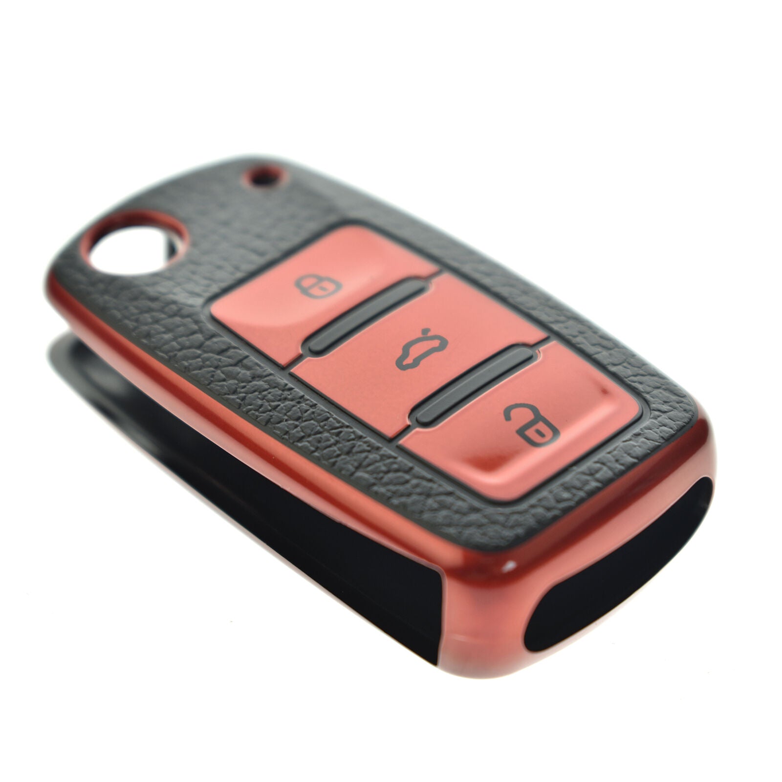 Flip Key Fob Cover Case For VW Golf 6 Polo Jetta Tiguan Scirocco Leather Texture