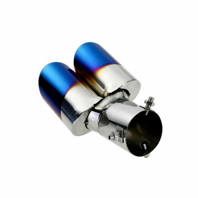 Stainless Steel Car Rear Dual Exhaust Pipe Tail Muffler Tips Throat Tailpipe1x