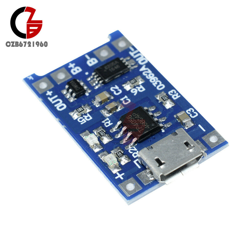 5PCS USB 5V 1A 18650 Lithium Battery Charger Board with Protection Module TP4056