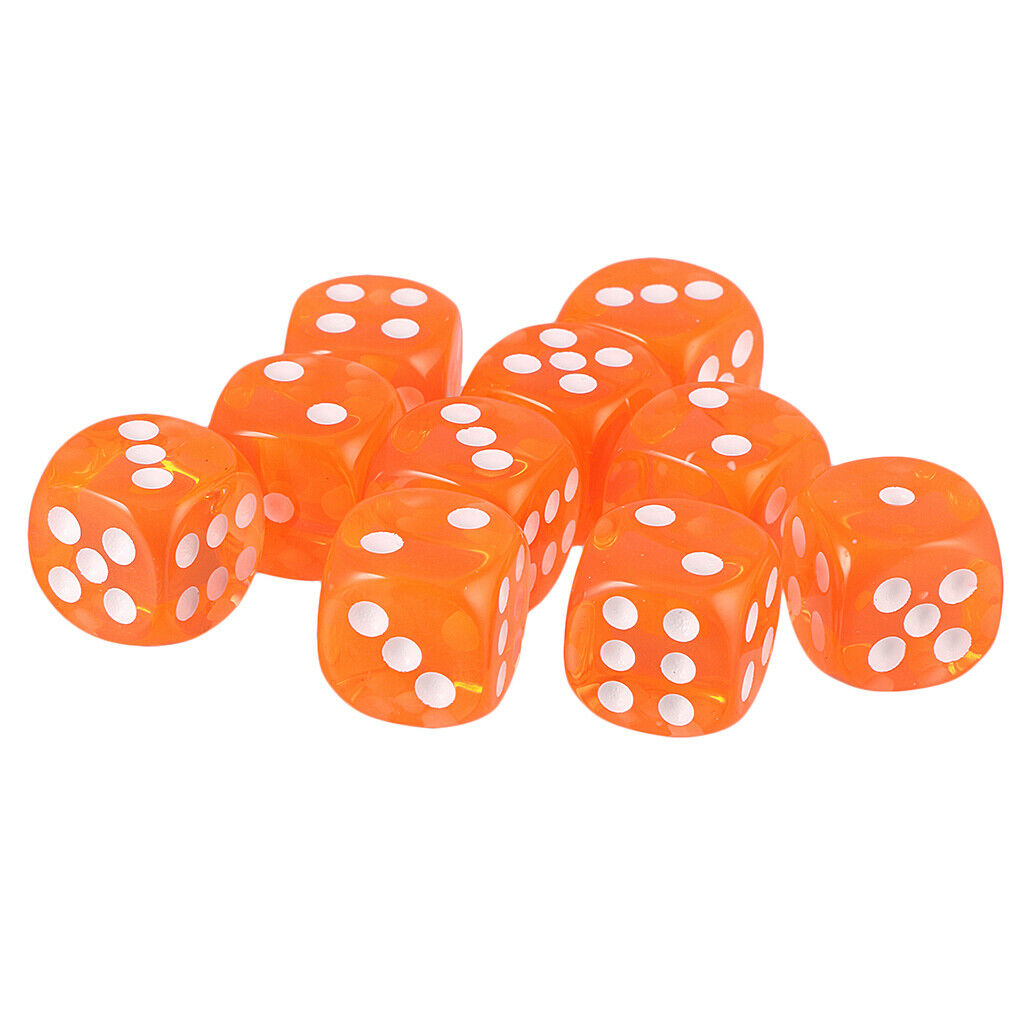 Six Side Dice D6 for Roleplaying Game Tabletop RPG Math Teaching Orange