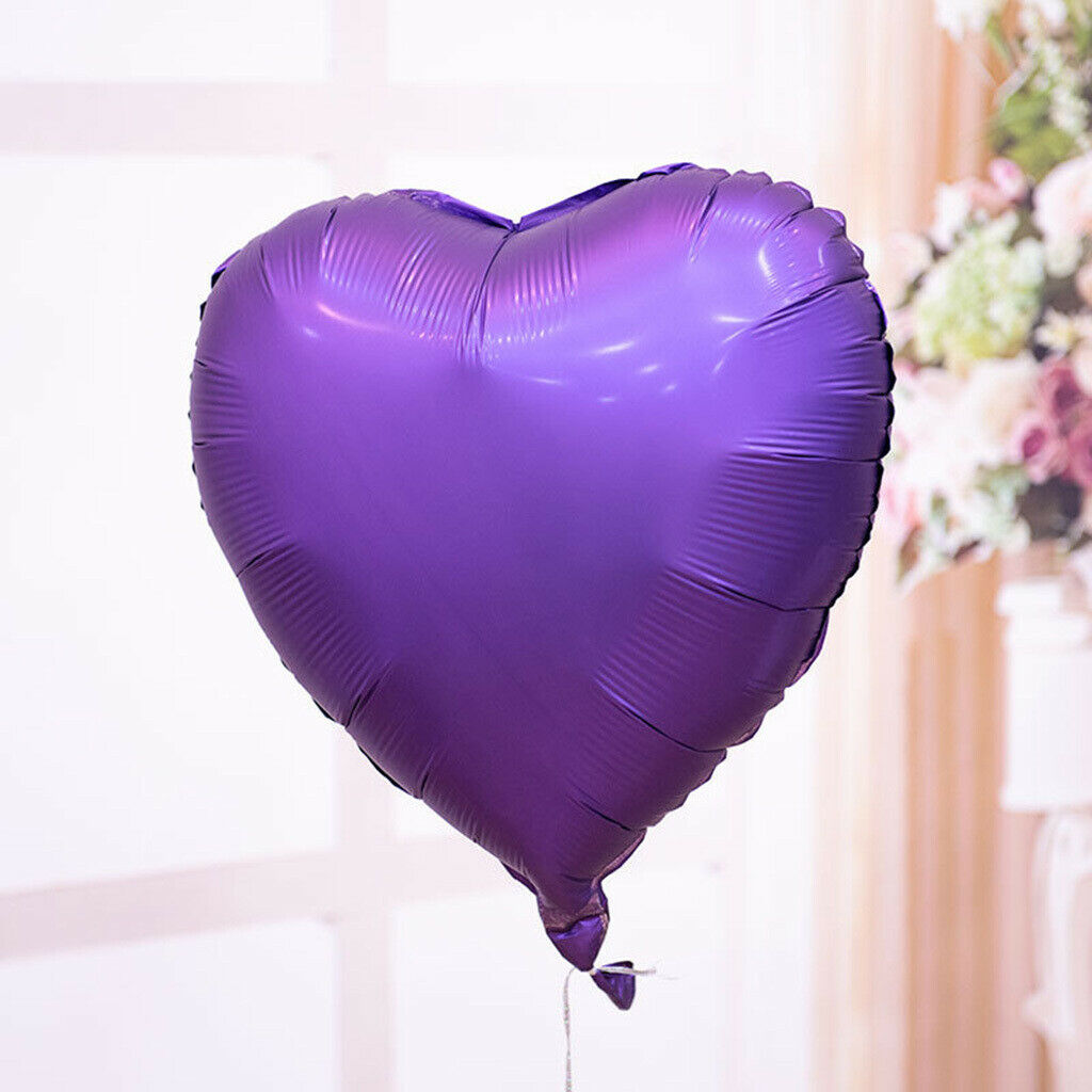 18 inch Heart Shaped Foil Mylar Balloons Wedding Decoration Purple