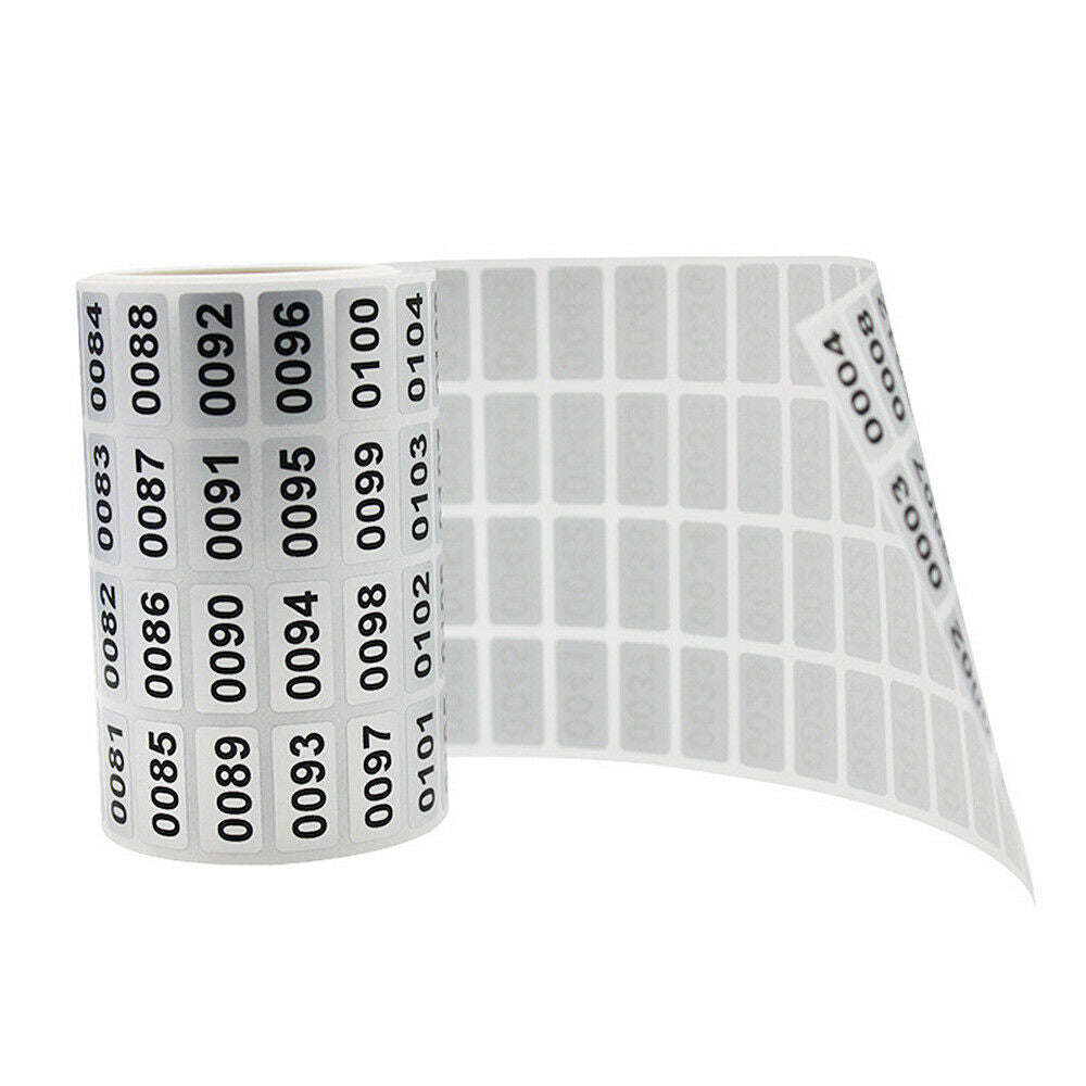 Consecutive Number Label Stickers Adhesive Waterproof Inventory Storage Mark Tag