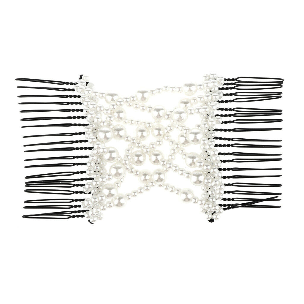 2pcs Elastic Double Slide Hair Combs Clips Hair Holder Women Hairstying Tool