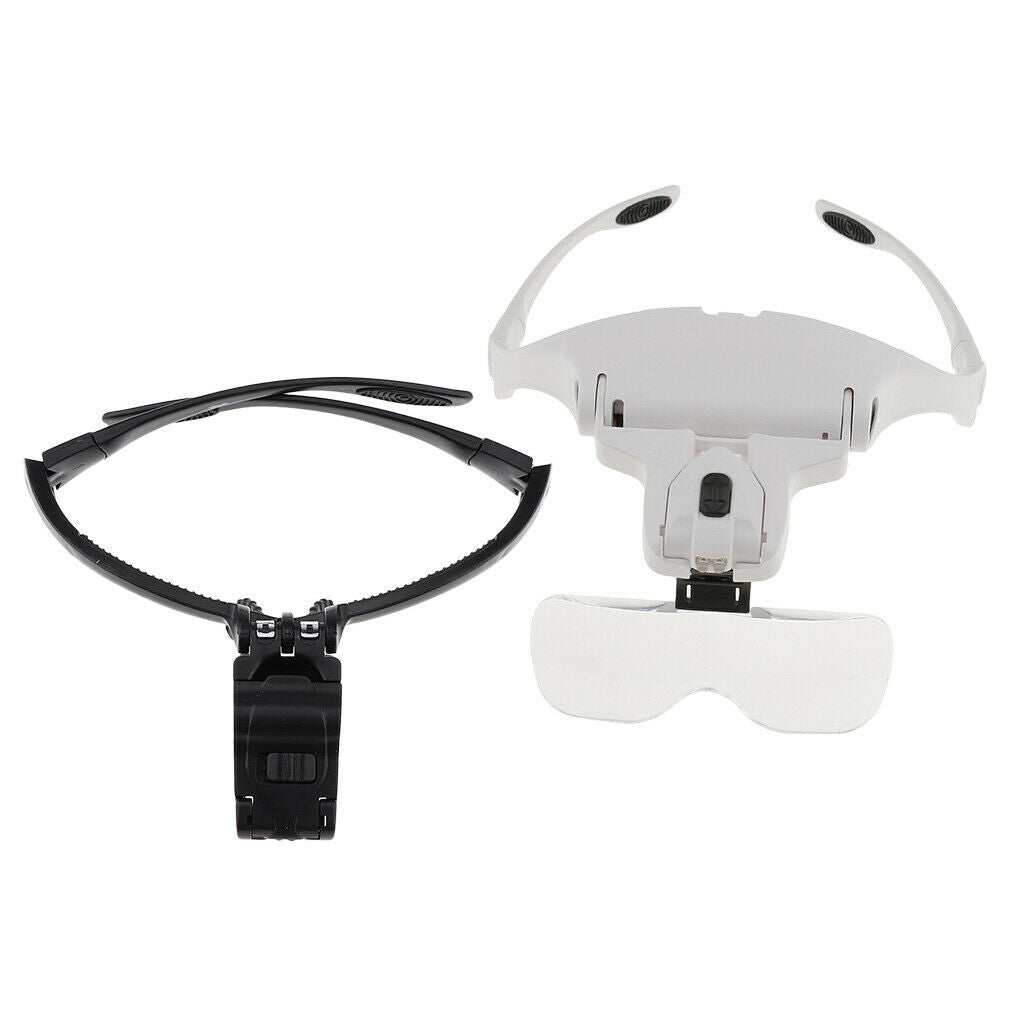 2 Colors Handsfree Adjustable Head Magnifier LED Lighted Magnifying Glasses with