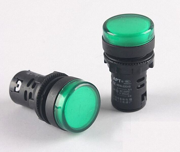 5pcs 220V 22mm Green LED Indicator Pilot Signal Light Lamp [M1]