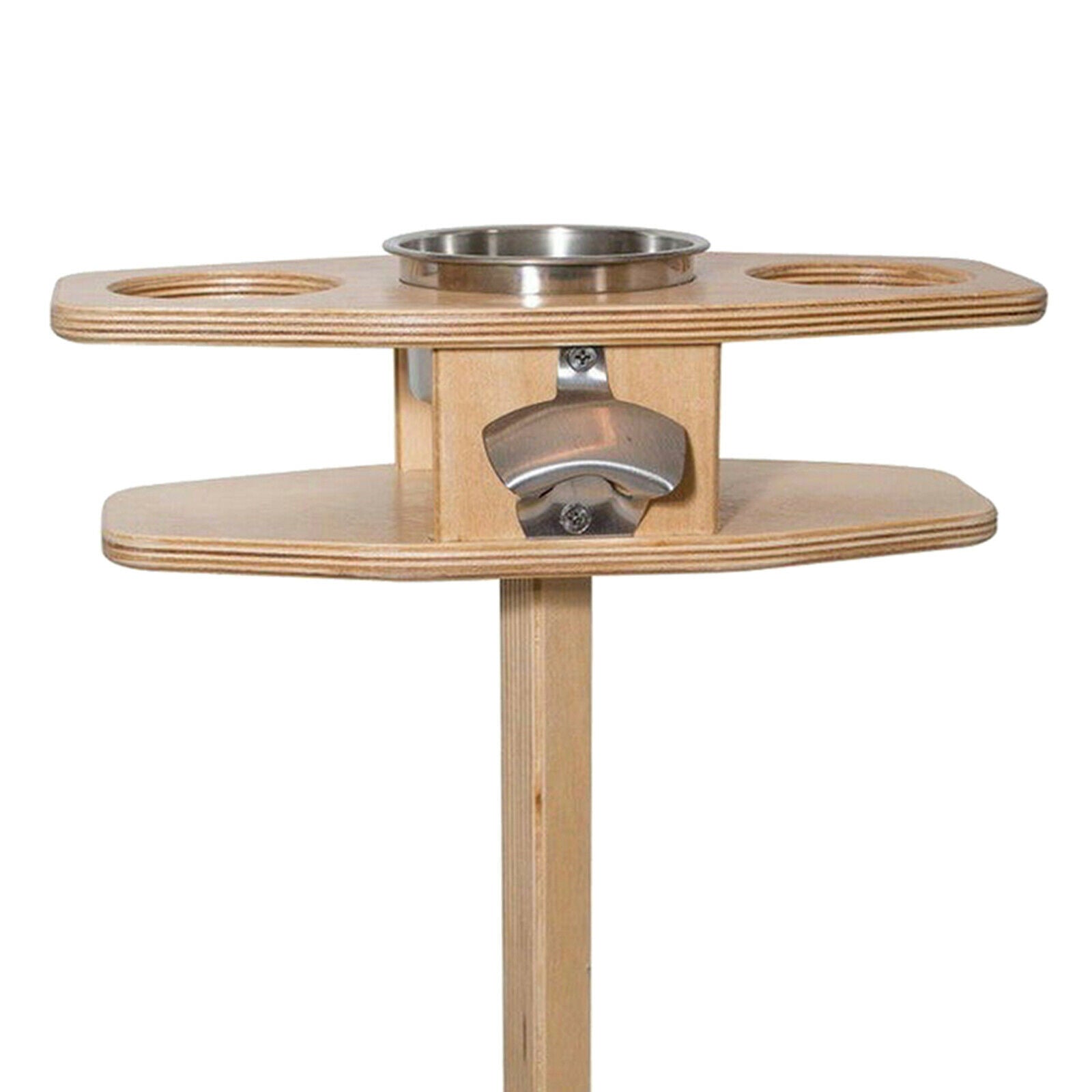 Solid Wooden Wine Table Lawn BBQ Beach Trip Wine Glass Bottles Rack Holders