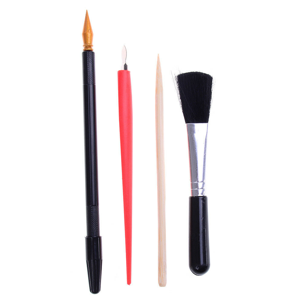 4Pcs Painting Drawing Arts Set Stick Scraper Pen Brush Art Paper DIY Tools ljJDD