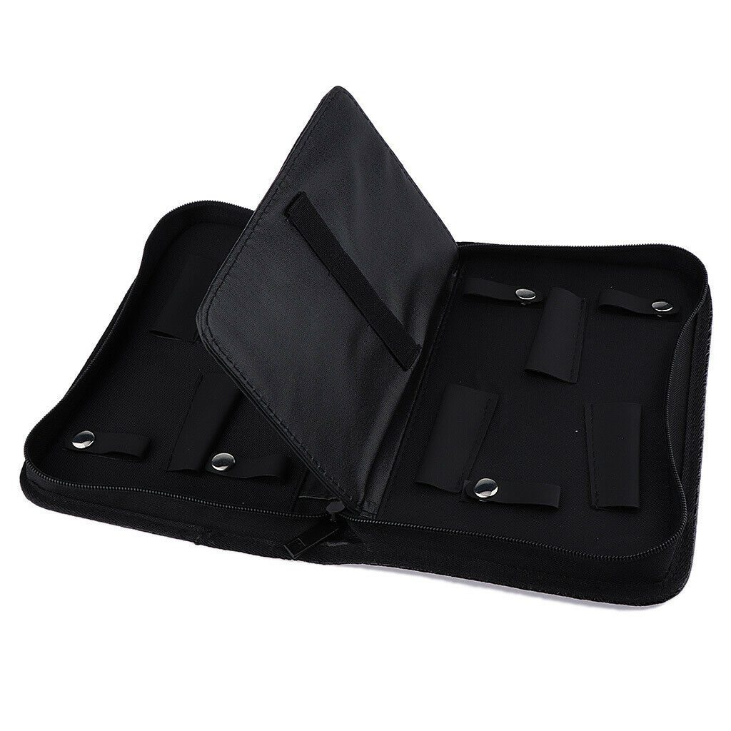 Durable PU Leather Hair Cutting Scissors Holder Case Pet Hairdressing Bag Black