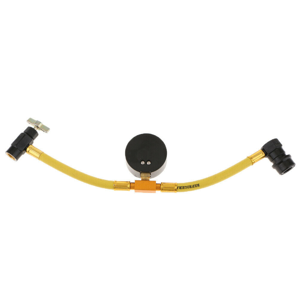 High Quality R134A A/C Air Conditioning Recharge Hose Pipe w/ Gauge Yellow