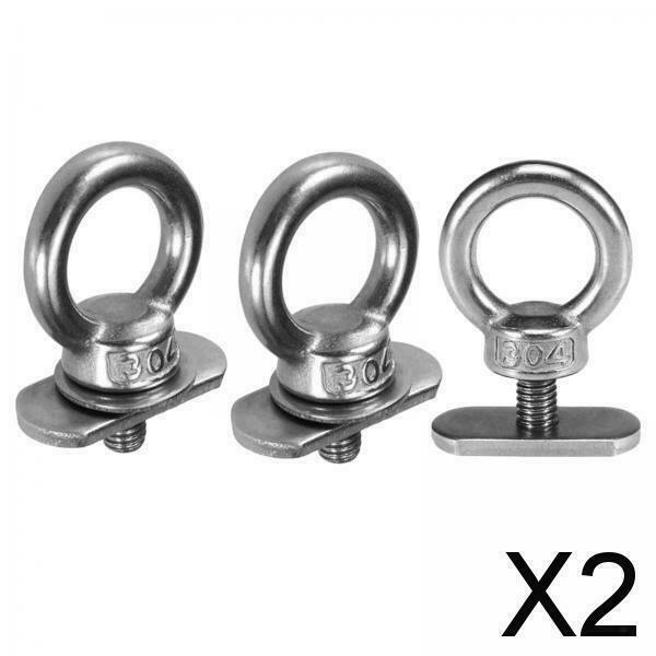 2X 3x Kayak Rail Track Tie Down Eyelet Adapter for Canoes Boats Bungee Rope Nut