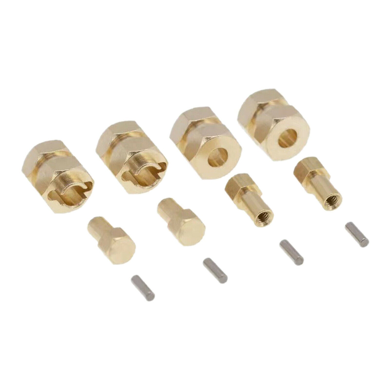 4x Brass Extended 7mm Hex Wheel Hubs Tire Extension Adaptors for AXIAL SCX24