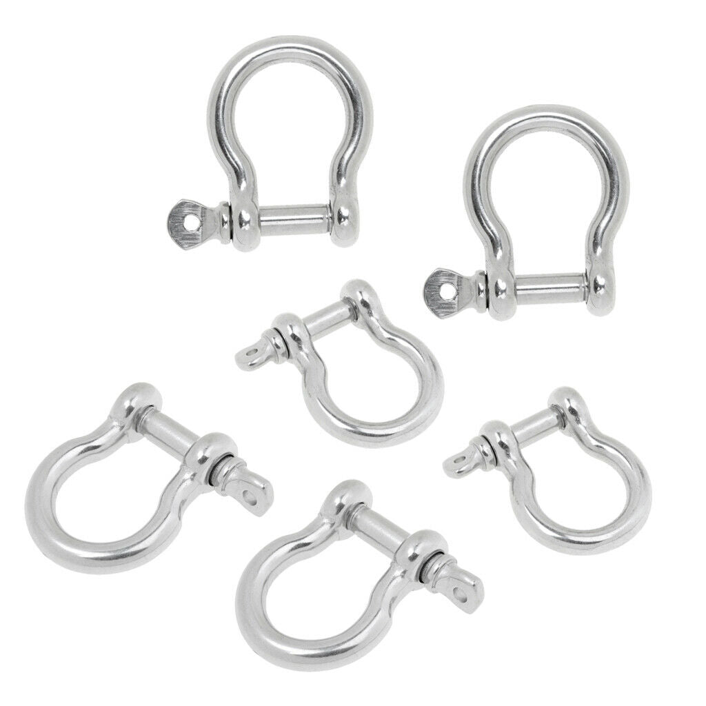 2x 3-Size Marine Boat Chain Rigging Bow Shackle Captive Pin Stainless Steel