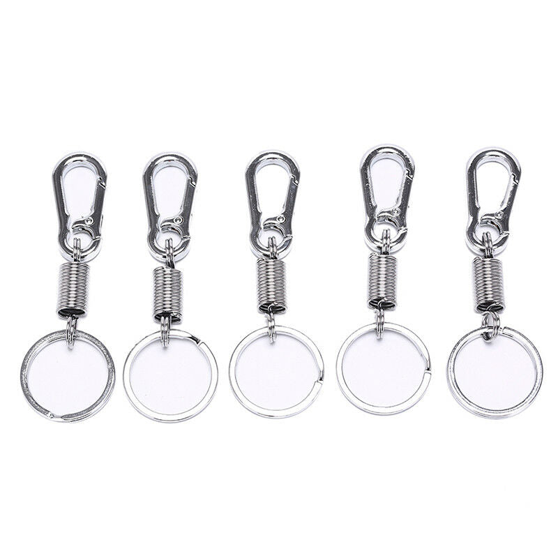 5pcs outdoor stainless steel retractable buckle hanging carabiner keychai.l8