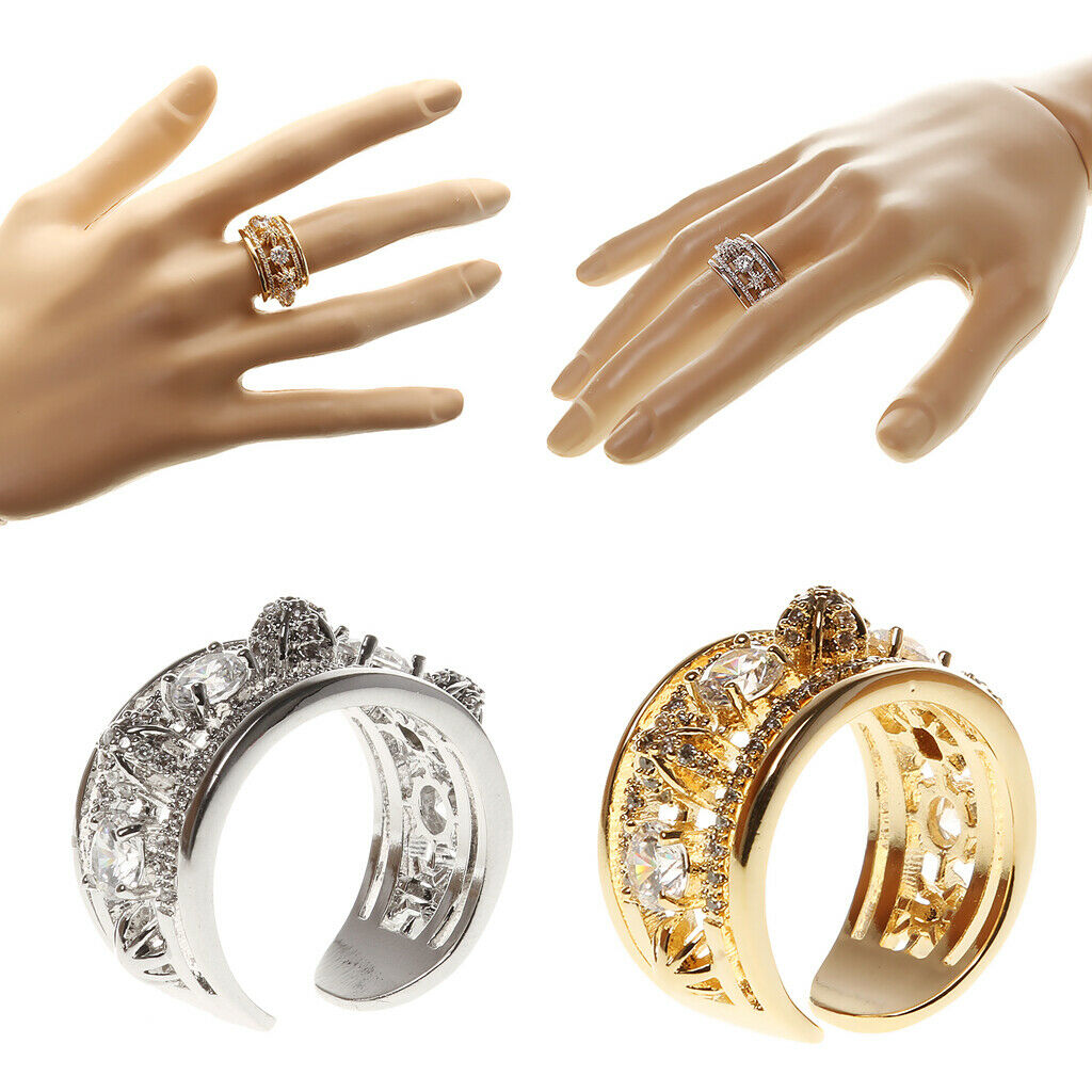 Simple Jewelry Women Accessorires Cubic Rhinestone Party Hoop Finger Ring