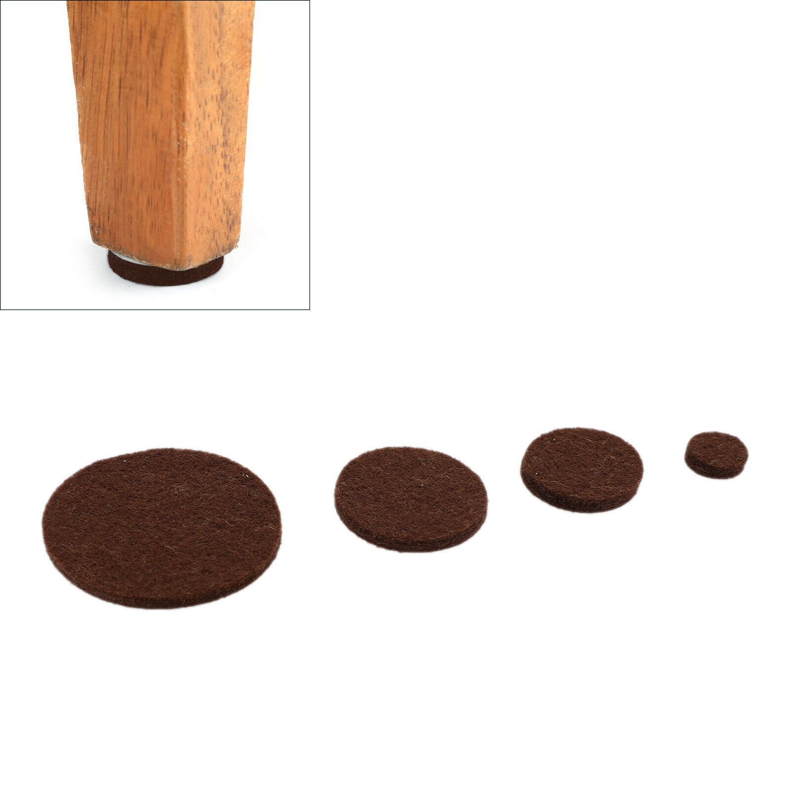 106Pcs Furniture Pads Chair Leg Floor Protectors Felt Pads Hardwood Floors Brown