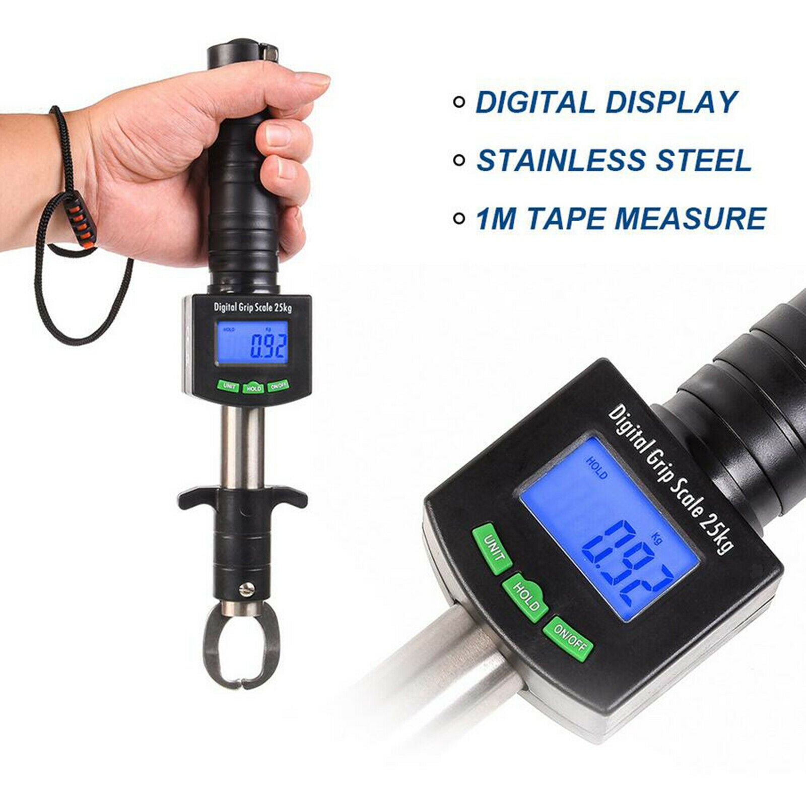 Fish Lip Gripper Grabber with Electronic Scale Measure Ruler Fish Grabber