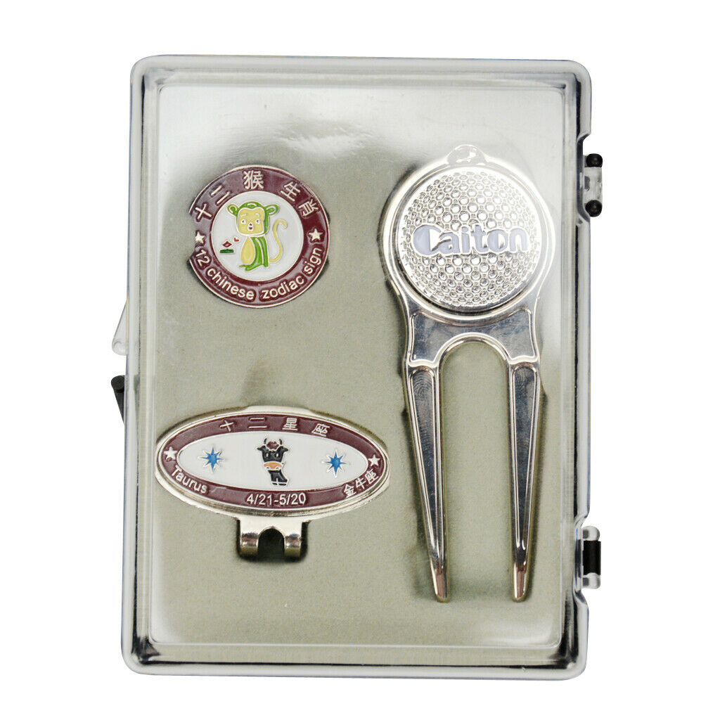 Golf Ball Markers Divot Tool Visors Hat Clip Golf Gift Set