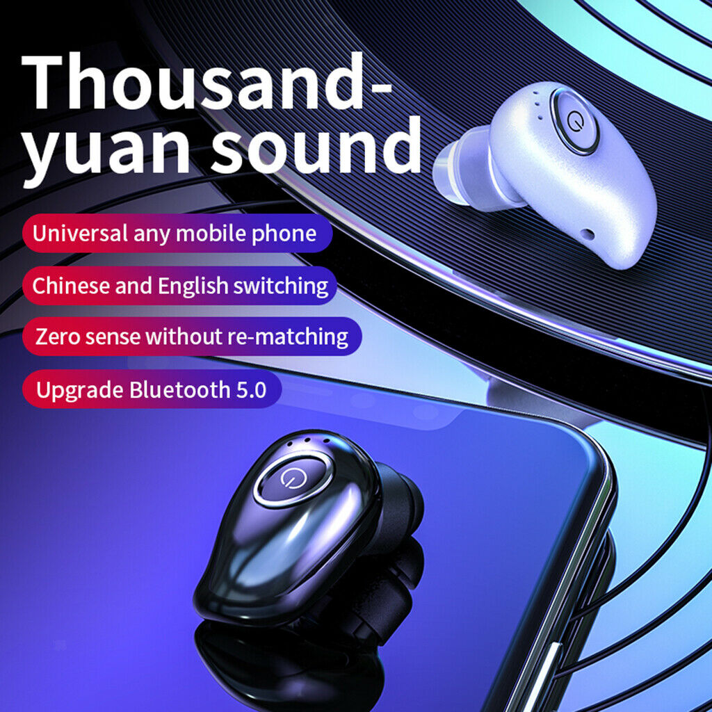V21 TWS Mini Bluetooth5.0 Wireless Monaural In-ear Earphone White