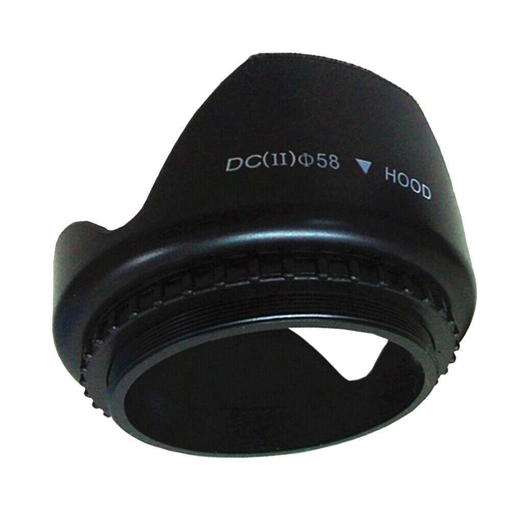 58mm Lens Hood Black Camera Lens Hood for 49mm-82mm Lenses