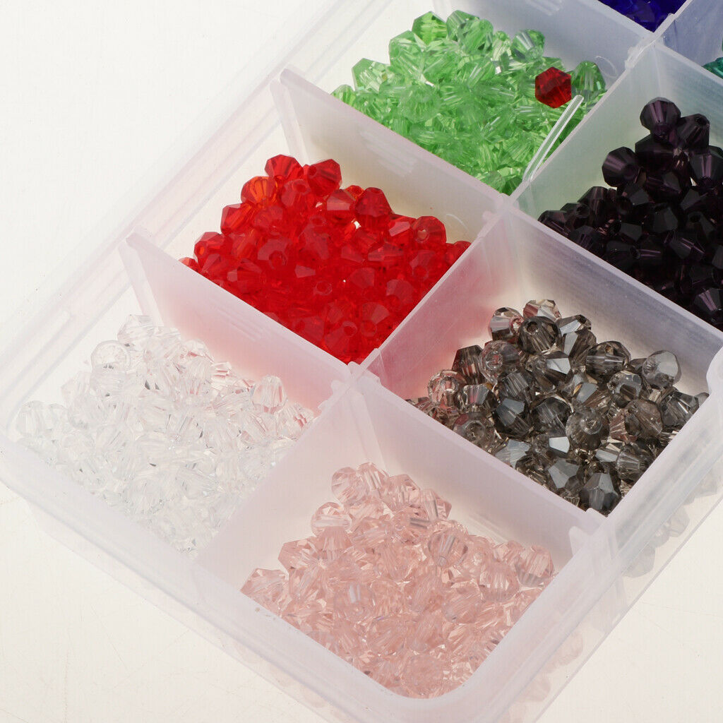 1000pcs Mixed Colors 4mm Crystal Glass Rondelle