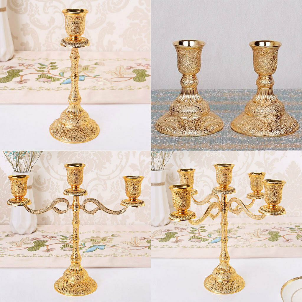 European Style Alloy Candelabra Candlestick, Set of 2,  with 2 piece Spiral