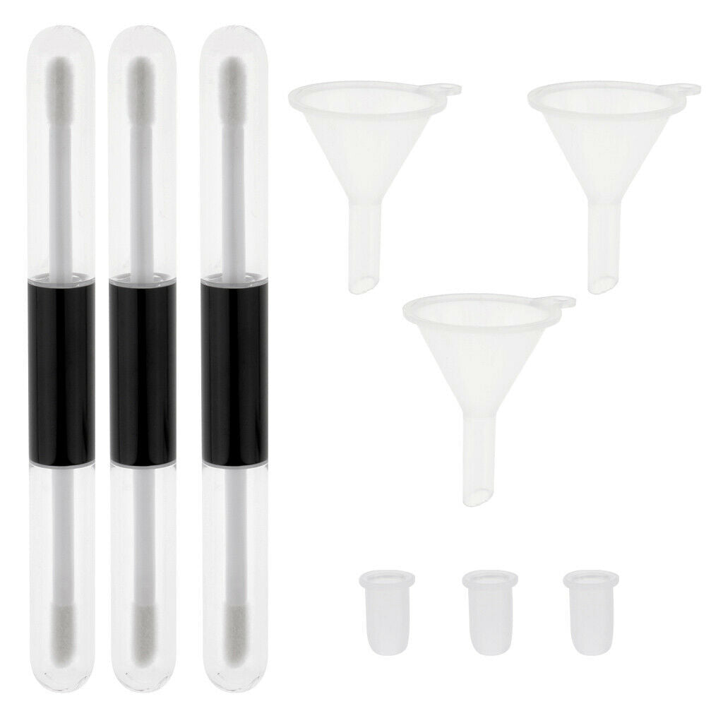 3 Pieces Dual-end Empty Lip Gloss Tube Container Lip Balm Bottle Makeup 4ml