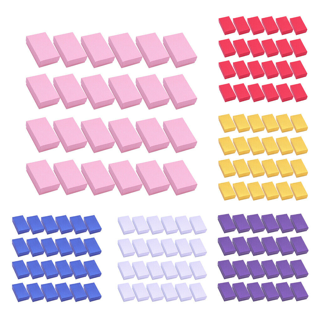 24x Colorful Linen Paper Foam Box   Storage Holder Hairclip Display Box