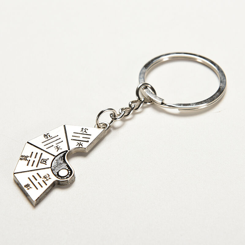 Great Lovers Split Yin Yang Ba Gua Tai Chi Chrome Satin Couples Key Chains XD Rf
