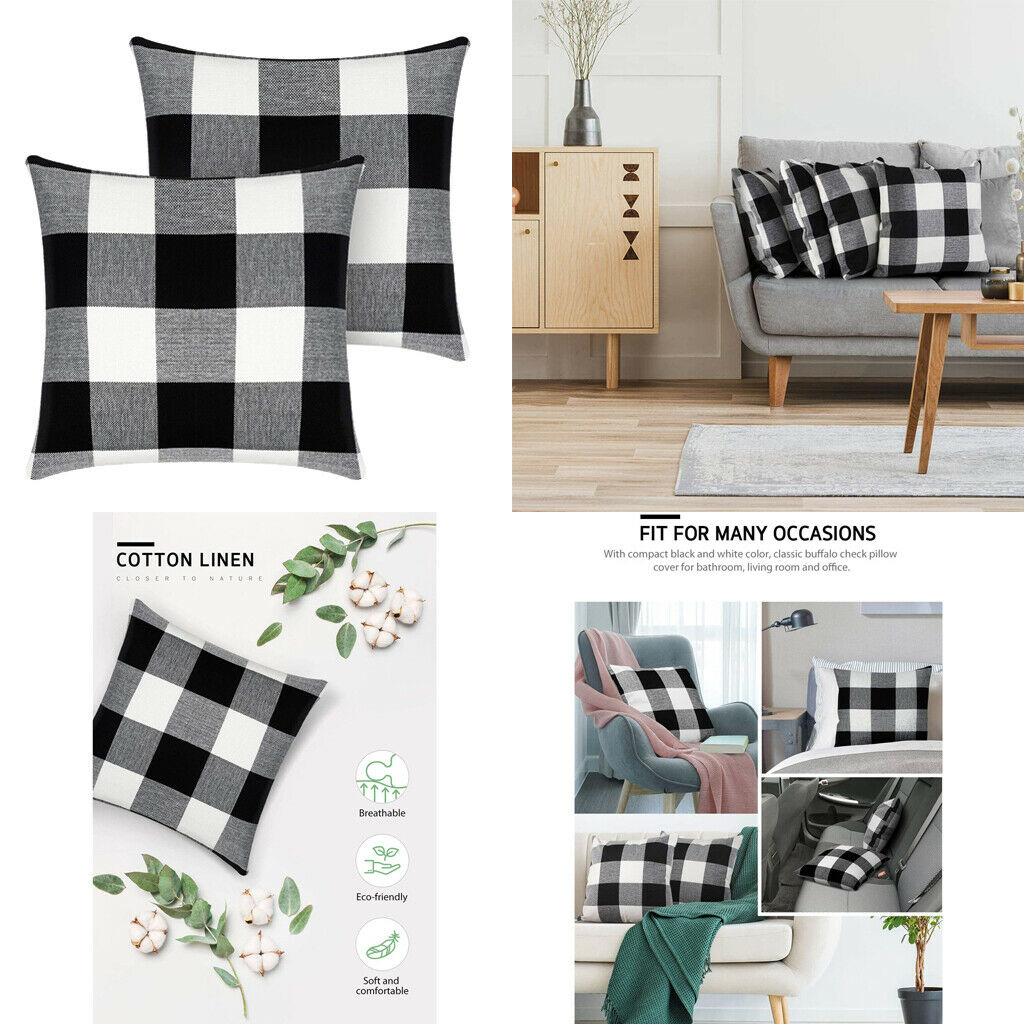 2x Square Sofa Bed Backrest Cushion Covers Replacement Home Decoration