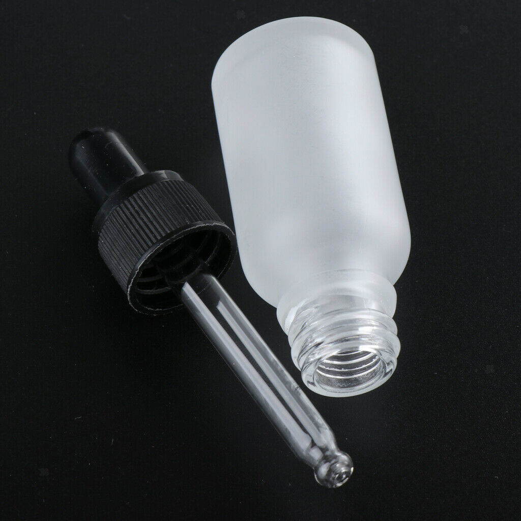 3Pcs 30ml Frosted Glass Mini Refillable Essential Oil Dropper Bottles