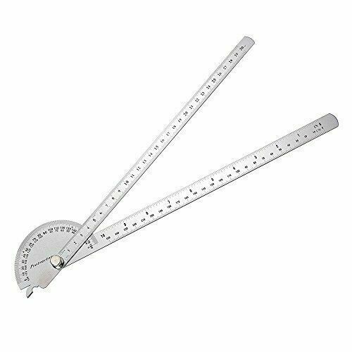 30CM Angle Finder Ruler Both Arms 0-180 Degrees Scale Stainless Steel Protractor