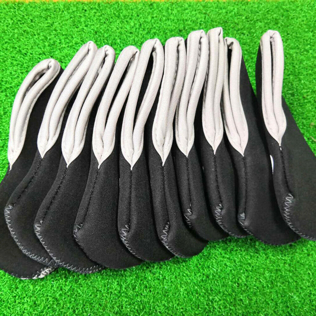 10Pcs/Pack Golf Iron Covers Set 3,4,5,6,7,8,9,S,A,P Lightweight Waterproof