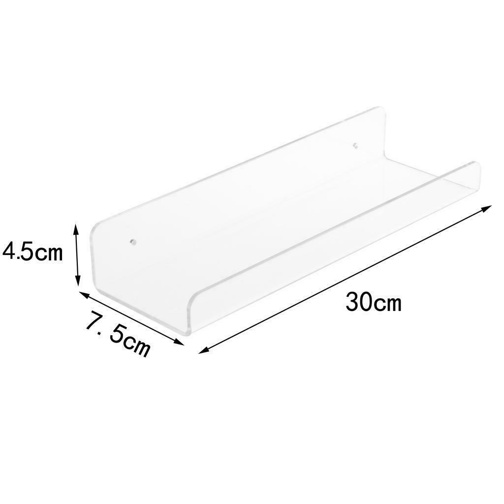 30cm Wall Mounted Acrylic Shelf Nail Polish Retail Display Kitchen Shelf New