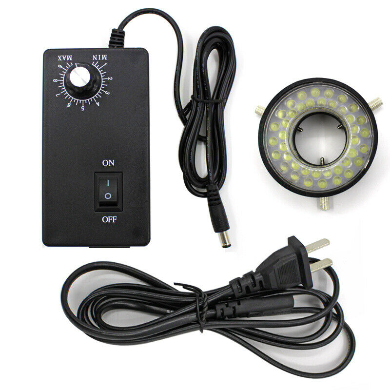Microscope Ring Light Lamp Adjustable Inner 27/47mm with 40 LED White Brightness