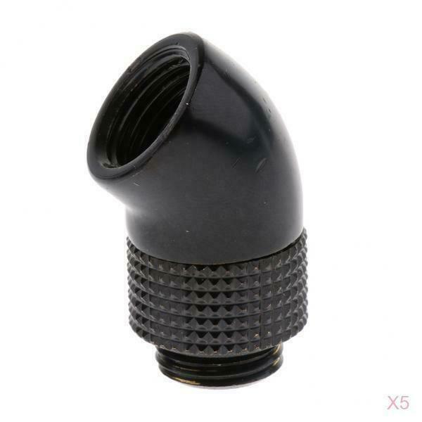 5 Pack G1/4 Thread 45 Degree Rotary Adapter Fitting for PC Water Cooling