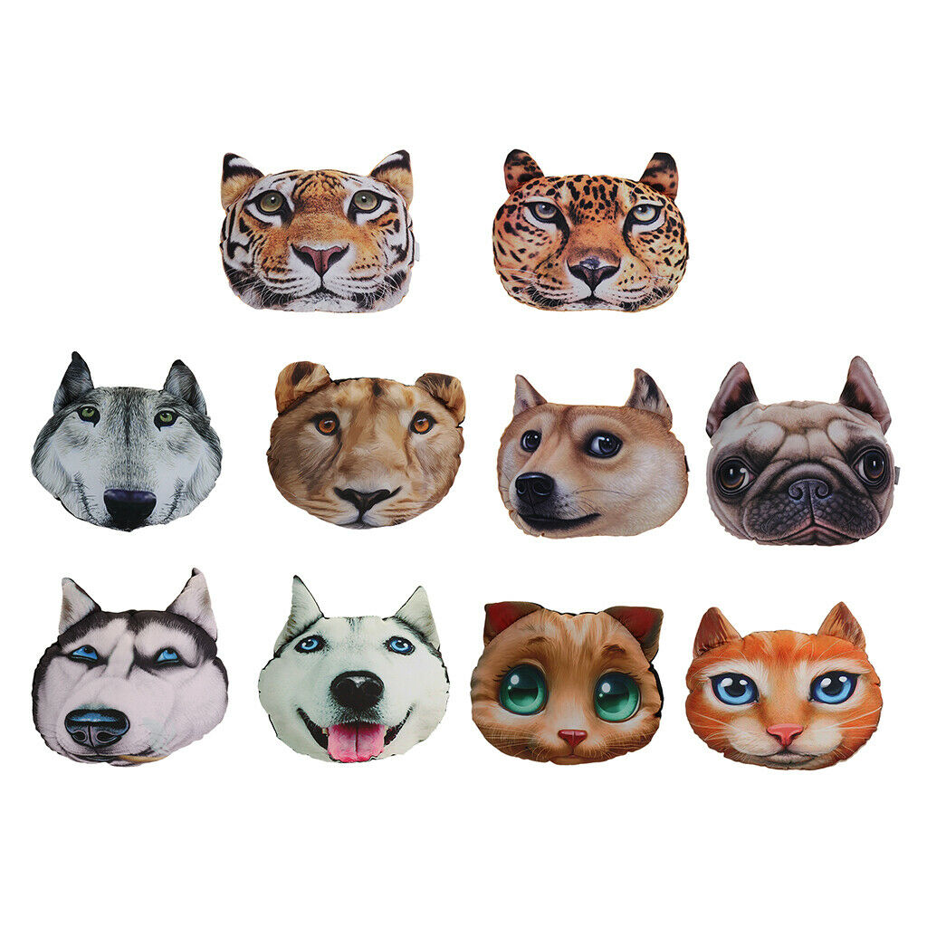 Car Seat Neck Pillow Cartoon Animal Pillow with Charcoal Bag Huskies