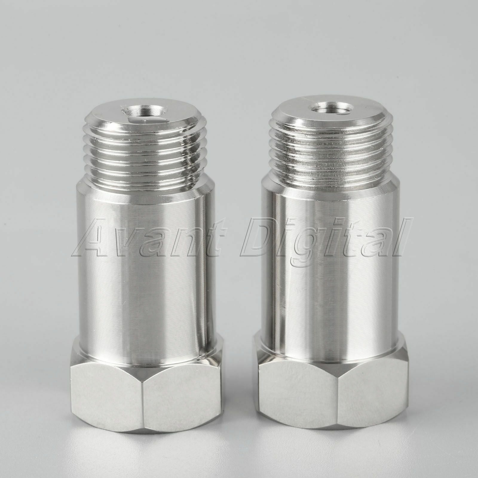 2xO2 Oxygen Sensor Spacer Adapter Extension CEL Fix Universal 45mm Steel M18x1.5