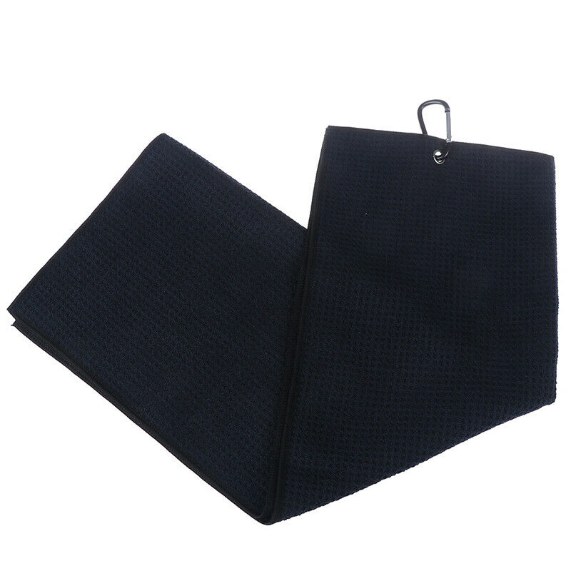 Trifold Microfiber Golf Towel 16" x 24" With Hook Cleans Clubs Balls Hand.l8