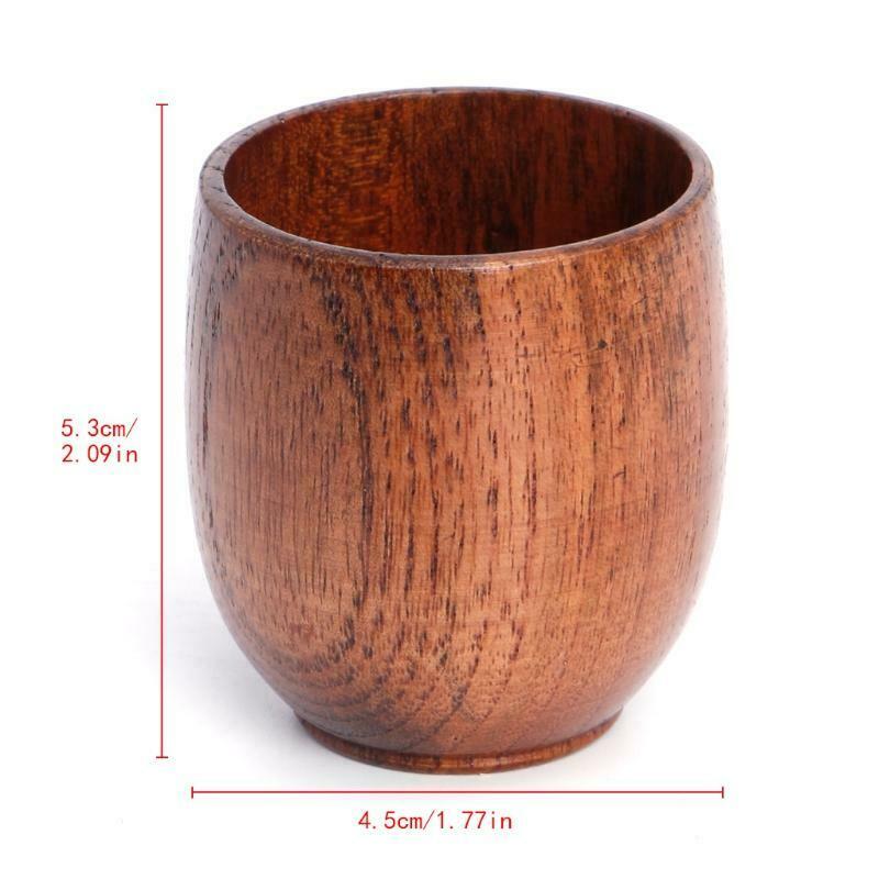 Small Traditional Handmade Natural Solid Wood Wine Cup Wooden Tea Drinking Mug