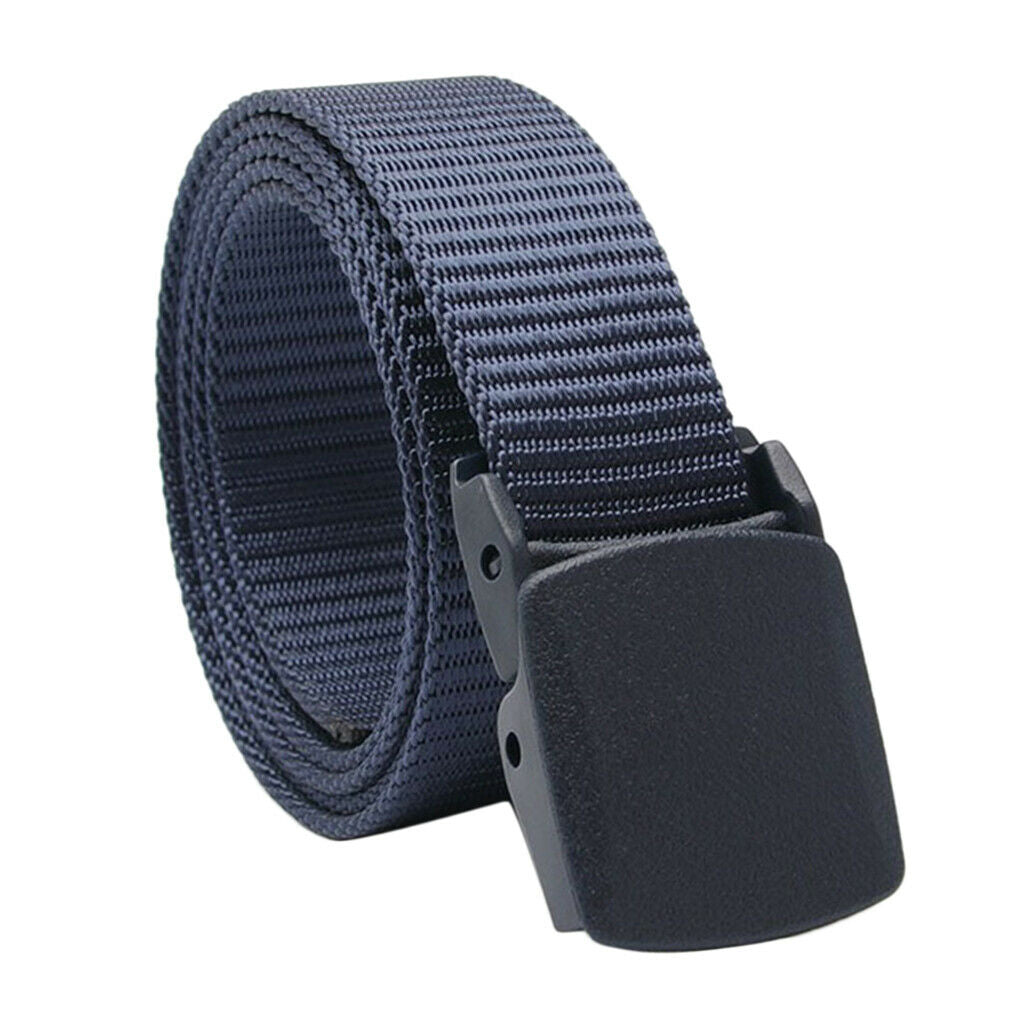 Men Women Army Nylon Belt Military Sports Web Belt Jeans Waistbelt Dark Blue