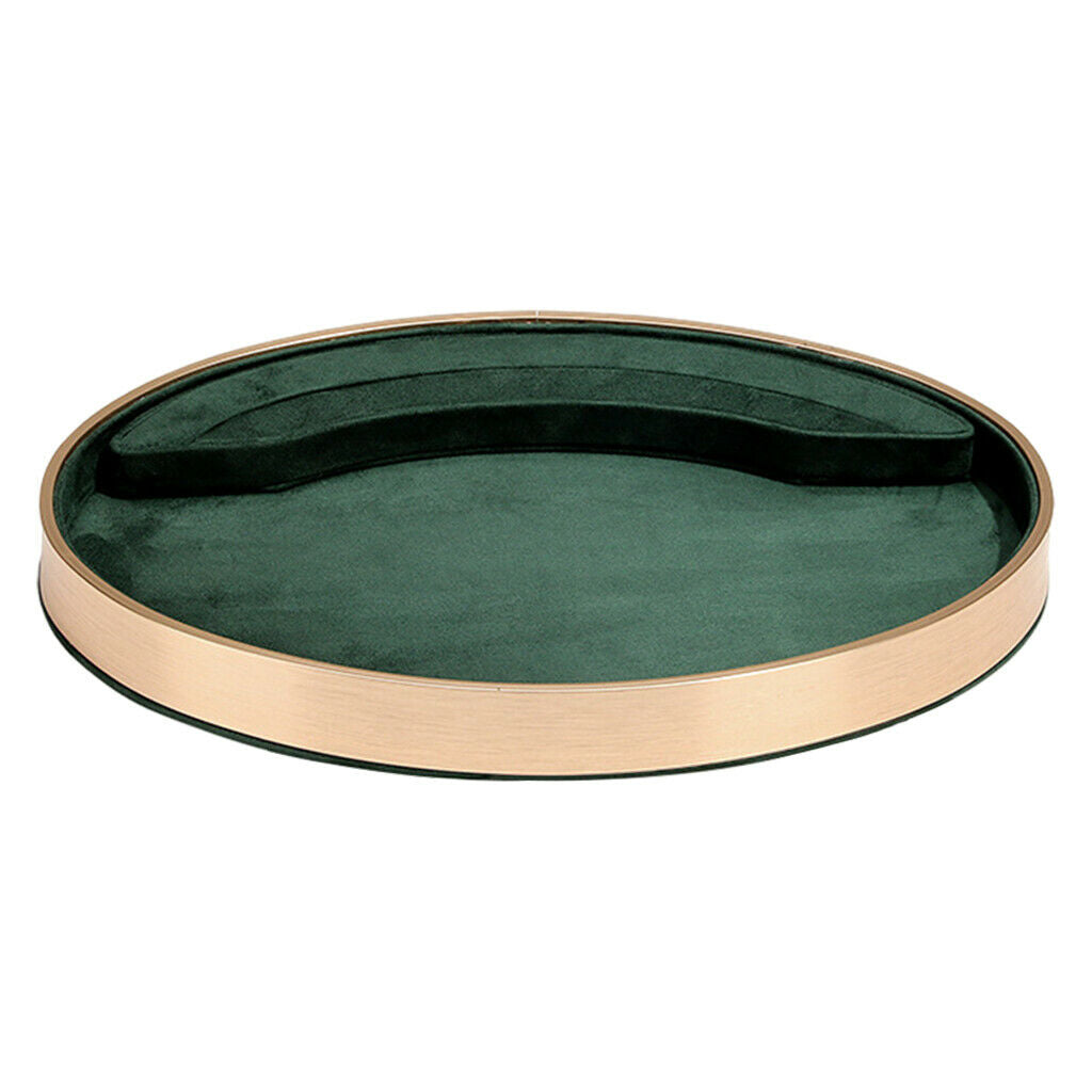 Jewelry Tray Velvet Storage Rings Display Showcase Countertop Store green