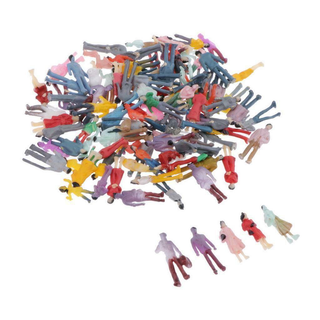 100x Plastic HO Gauge 1:100 Figures Mini Passenger Set Train Railway Scenery