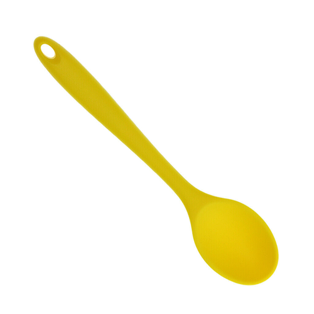 Pack 5 Silicone Ladle Spoons 8inch in Hygienic Soup Coffee Milk Teaspoon